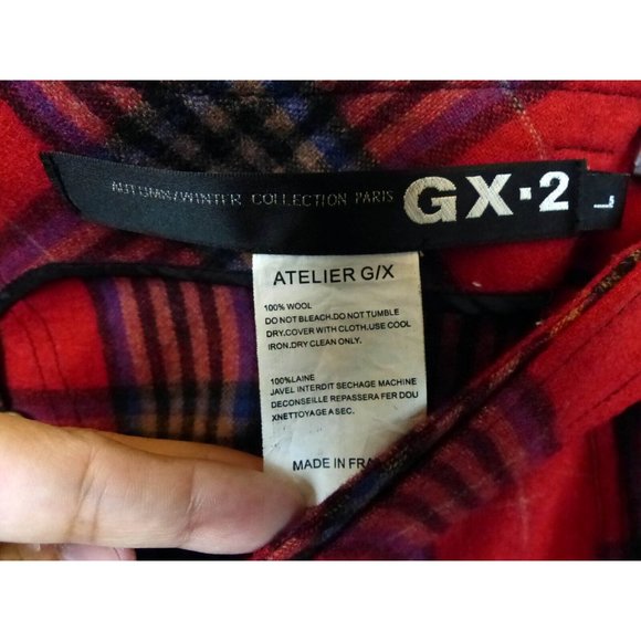 Atelier GX-2 France Womens VTG Y2K Asymmetrical Plaid Wool Skirt L Punk Grunge - Picture 10 of 11